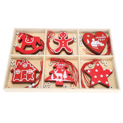 Wooden Hanging Ornaments DIY Christmas Tree Decorative Pendants Decoration AccessoriesJM02033