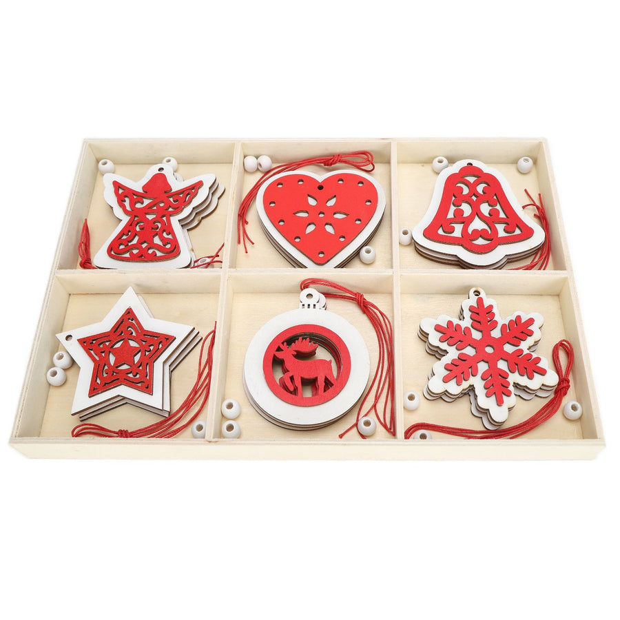 Wooden Hanging Ornaments DIY Christmas Tree Decorative Pendants Decoration AccessoriesJM02034