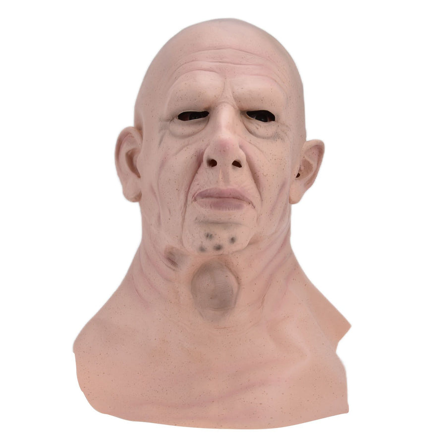 Realistic Bald Head Man Mask Latex Human Face Mask Funny Scary Halloween Costume Cosplay Props