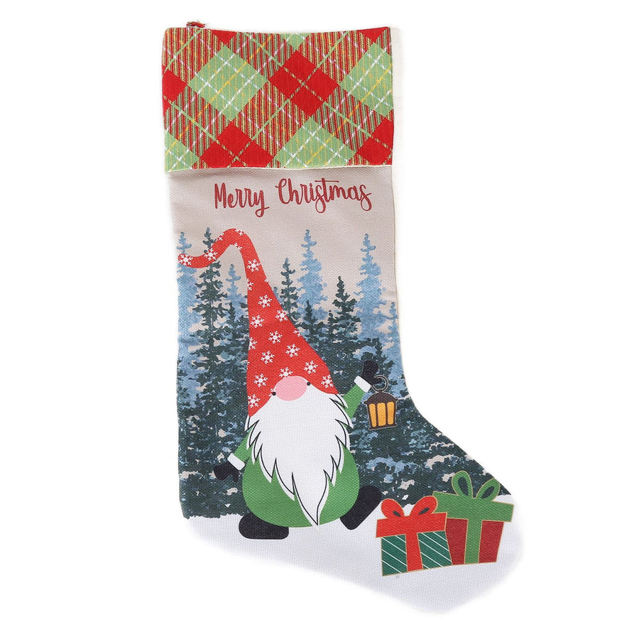 Christmas Decorative Sock Faceless Doll Pattern Children's Gift Bag for Festival Costume PartyRed Hat