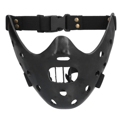 Lamb Mask Black Durable Adjustable Resin Cosplay Mask for Halloween Carnival Parties