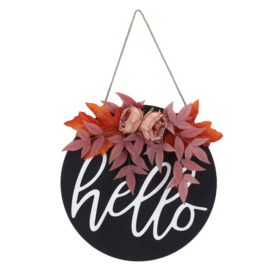 Thanksgiving Wreath Wooden Sign Door Hanging Welcome Sign Wreath Listing Home DecorationMaple Flower