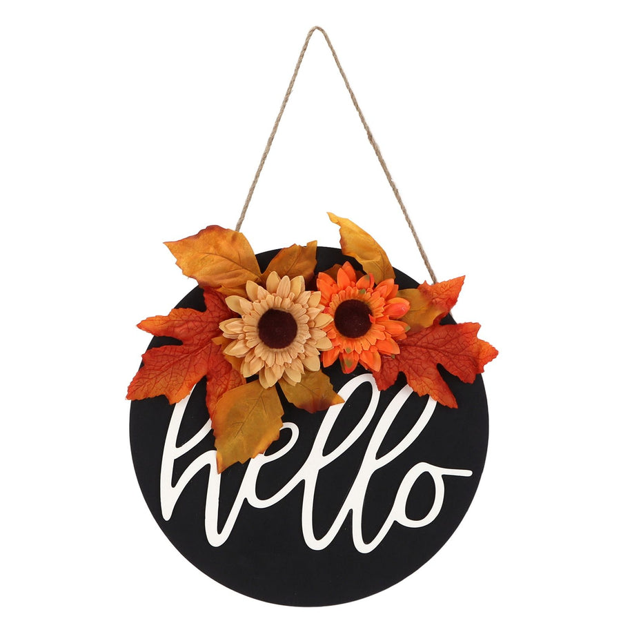 Thanksgiving Wreath Wooden Sign Door Hanging Welcome Sign Wreath Listing Home DecorationMaple Leaf Sunflower
