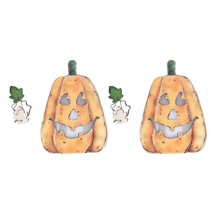 Halloween LED Pumpkin Lantern Wooden Decor Lights for Halloween Thanksgiving Decoration