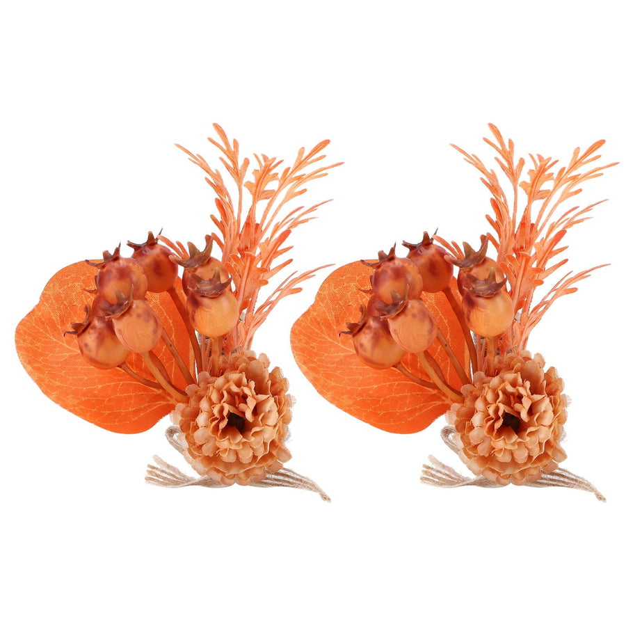 2Pcs Innovative Napkin Ring Decorative Simulation Flower Napkin Holder for Wedding BirthdayLeaves Flowers