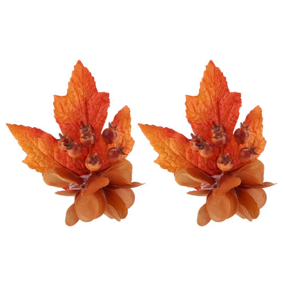 2Pcs Innovative Napkin Ring Decorative Simulation Flower Napkin Holder for Wedding BirthdayMaple Leaf