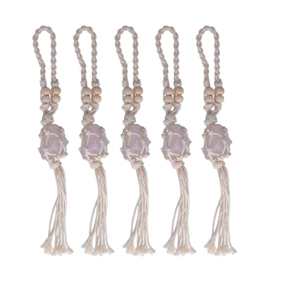 5pcs Necklace Cord Empty Stone Holder Rope Replacement Adjustable Quartz Crystal Pendant Cord for DIY Jewelry MakingLight Pink