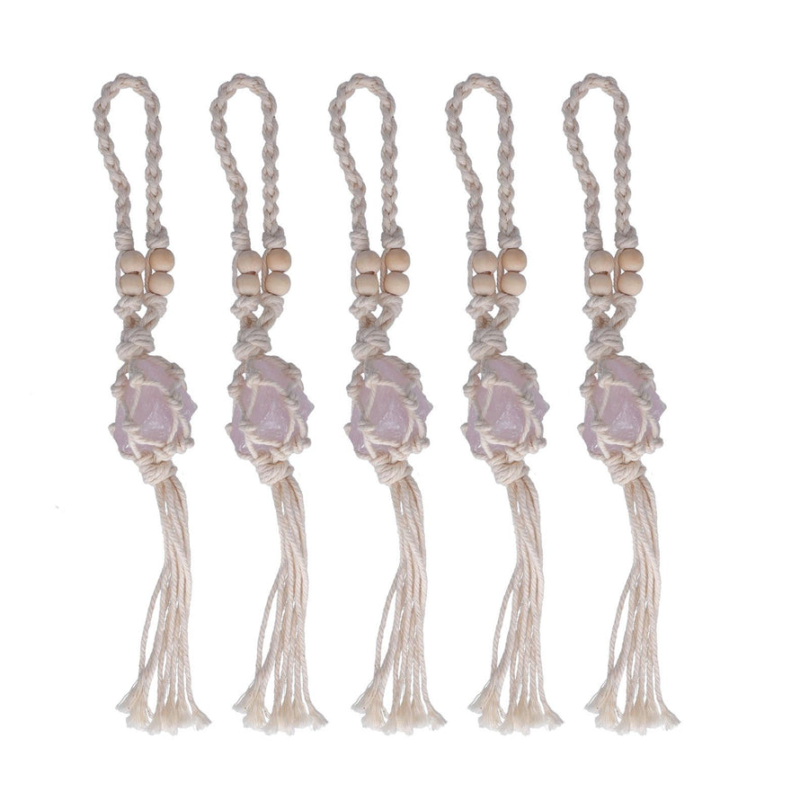 5pcs Necklace Cord Empty Stone Holder Rope Replacement Adjustable Quartz Crystal Pendant Cord for DIY Jewelry MakingLight Pink
