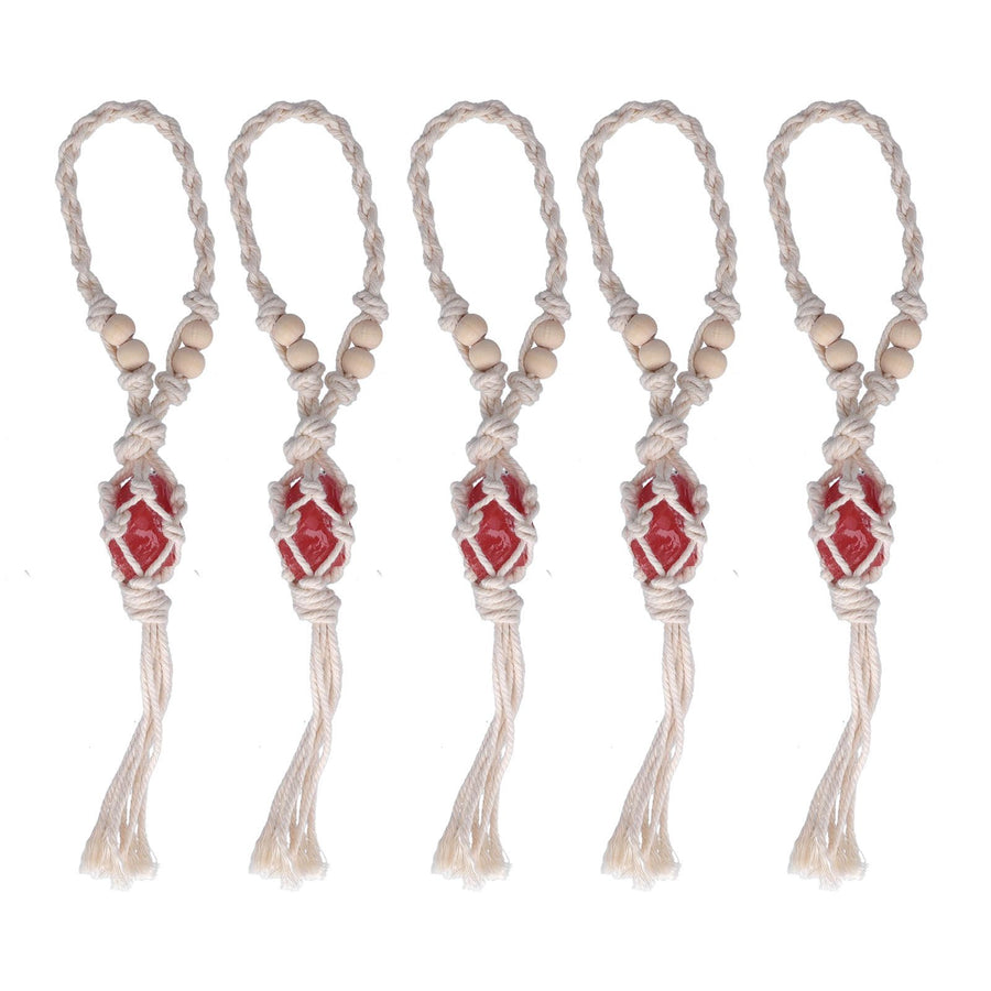 5pcs Necklace Cord Empty Stone Holder Rope Replacement Adjustable Quartz Crystal Pendant Cord for DIY Jewelry MakingRed