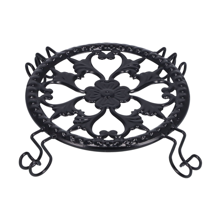 Flower Pot Stand Black Elegant Light Weight Stable Wrought Iron Plant Riser for Living Room Balcony Office
