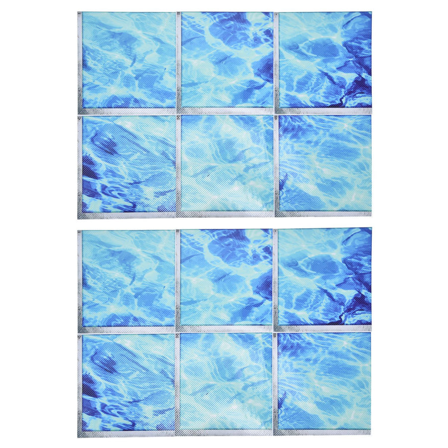 2Set 3D Bathtub Sticker Waterproof Antislip Bath Tub Sticker Self Adhesive PVC Tile Decal for Swimming Pool