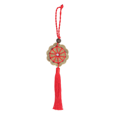 Chinese Feng Shui Coins Fortune Money with Red String Hanging Ornament for Chinese New Year DecorationType 2