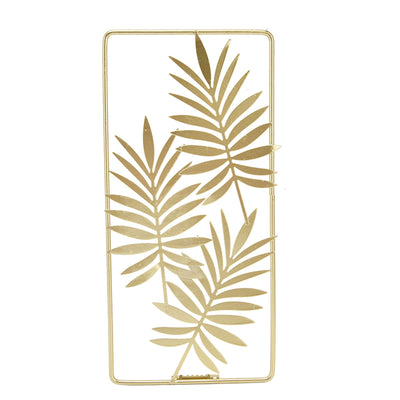 Metal Leaf Wall Decor Golden Nordic Style Elegant Ambience Sturdy Durable Wear Resistant Metal Wall Decor
