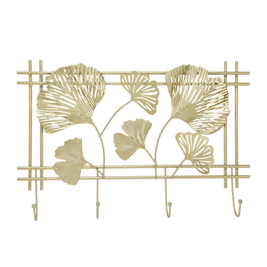 Wall Coat Rack Gingko Leef Design Premium Metal Sturdy Durable Elegant Style Fashionable Wall Mounted Coat Rack