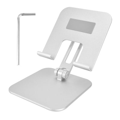 Adjustable Tablet Stand Holder Aluminium Alloy Portable Foldable Desktop Mobile Phone Stand Silver