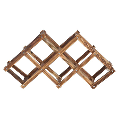 Foldable Wine Cabinet Pine Durable Elegant Simple Wine Rack Cabinet for Home Hotel OfficeRoast Color 6 Bottles