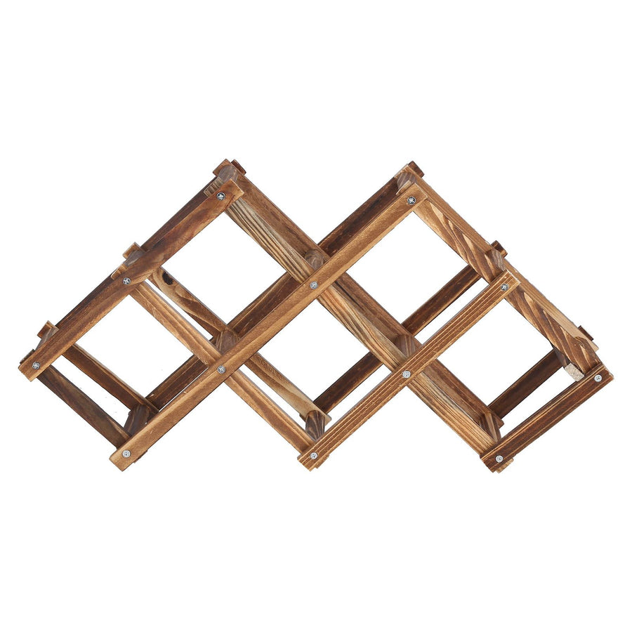 Foldable Wine Cabinet Pine Durable Elegant Simple Wine Rack Cabinet for Home Hotel OfficeRoast Color 6 Bottles