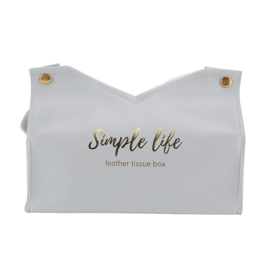 Tissue Bag Artificial Leather Vintage Kitchen Paper Towel Box Container for Office HomeGray