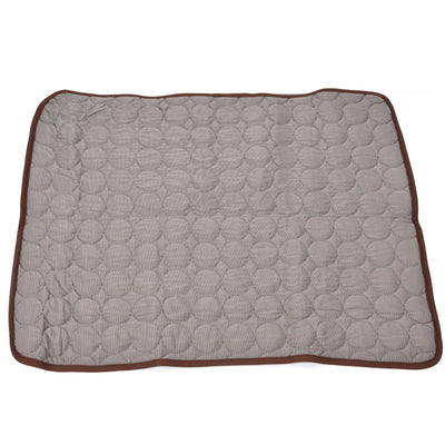 Pet Cooling Mat Breathable Soft Summer Dog Cat Sleeping Pad for Kennel Sofa Bed FloorBrown L