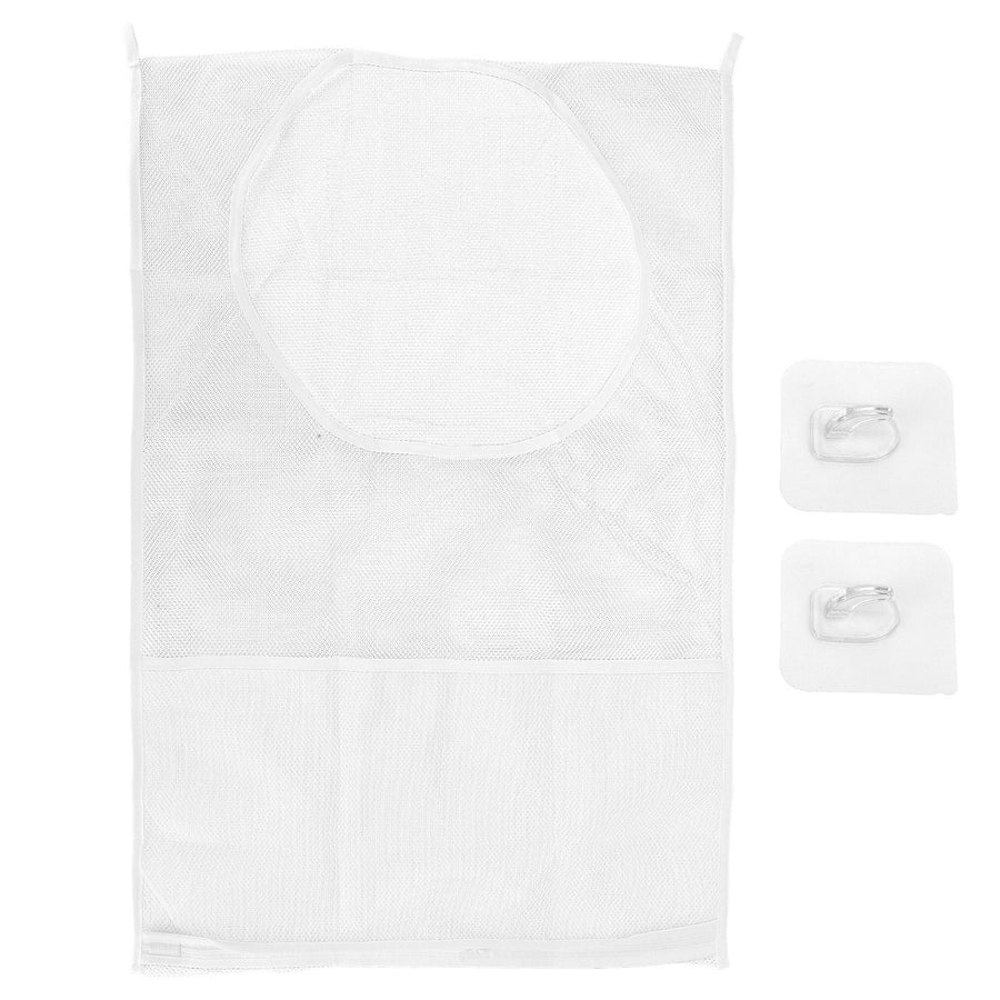 White Thickened Laundry Storage Bag WallMounted Toys Net Bag for Bathroom Laundry(with Grid )