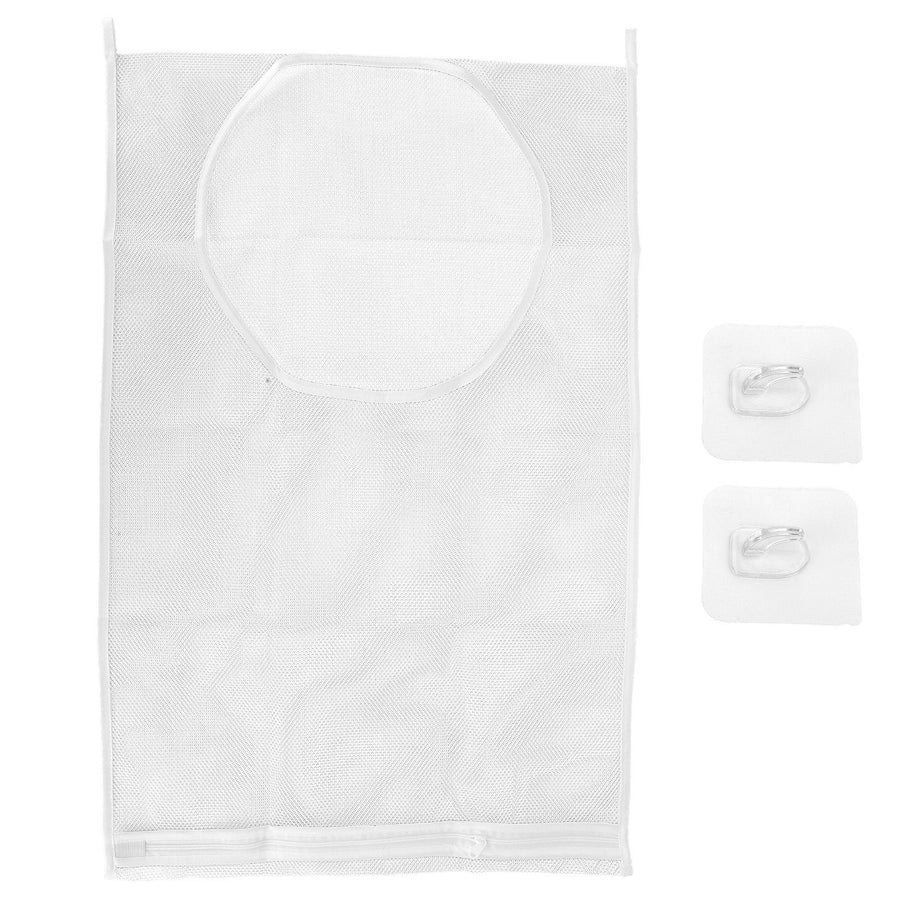 White Thickened Laundry Storage Bag WallMounted Toys Net Bag for Bathroom Laundry(Without Grid )