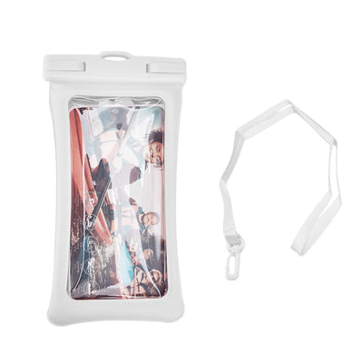 TPU Universal Floating Waterproof Phone Bag Pouch Cover with Lanyard for Below 7.2‑inch PhoneWhite