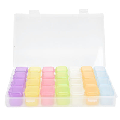 28 Slots Clear Plastic Storage Box Portable Detachable Organizer Box for Small Items Earrings Necklaces MedicinesColors