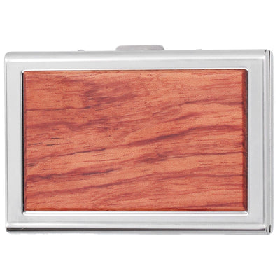 Wood Card Case Safe Bank Credit Card Box Portable Business ID Card Case Holder for Men WomenRosewood