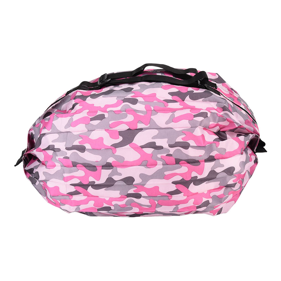 High Capacity Storage Bag Travel Single Shoulder Waterproof Shopping Bag Portable Folding Storage BagRose Red Camouflage