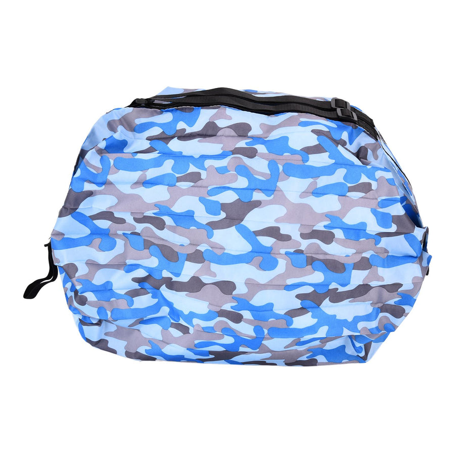 High Capacity Storage Bag Travel Single Shoulder Waterproof Shopping Bag Portable Folding Storage BagBlue Camouflage