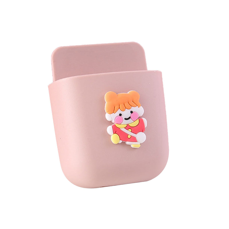 Cartoon Storage Box Wall Mounted Storage Container Cute Phone Storage Box for Home Decoration(Pink Little Girl Pattern )