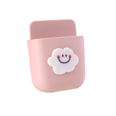 Cartoon Storage Box Wall Mounted Storage Container Cute Phone Storage Box for Home Decoration(Pink Cloud Pattern )