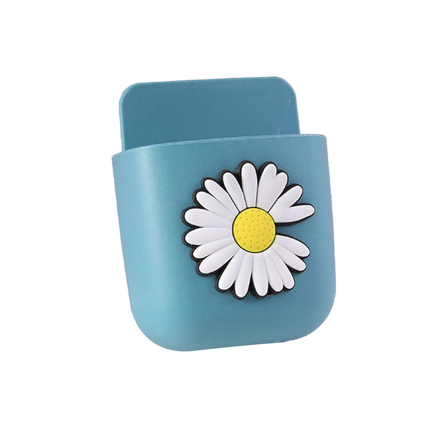 Cartoon Storage Box Wall Mounted Storage Container Cute Phone Storage Box for Home Decoration(Blue Daisy Pattern )