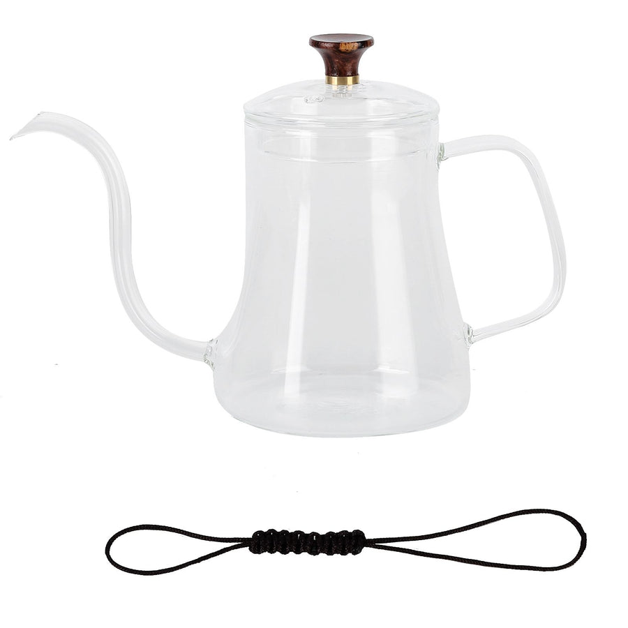 Glass Coffee Pot Swan Neck Thin Mouth Kettle HandMade Coffee Maker Pour Over Kettle(600 ml )
