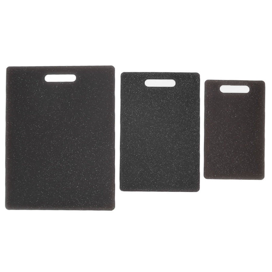 3Pcs Cutting Board Set Imitation Marble Pattern DoubleSided Chopping Board Kitchen Accessory(Black )