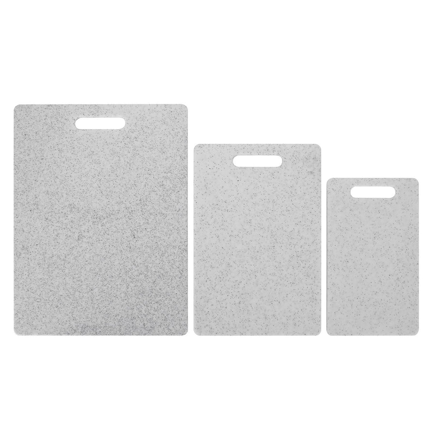 3Pcs Cutting Board Set Imitation Marble Pattern DoubleSided Chopping Board Kitchen Accessory(White )
