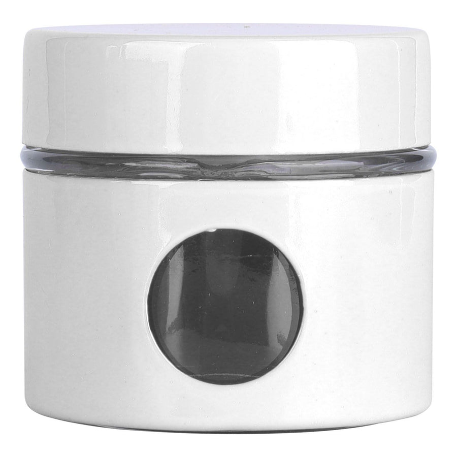 Coffee Bean Container Iron Glass Mini Sealed Jar Kitchen Storage Tank for Beans TeaWhite