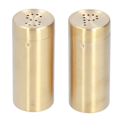 2pcs Spice Jar Stainless Steel Seasoning Bottle Salt and Pepper Shaker Kitchen ToolGolden
