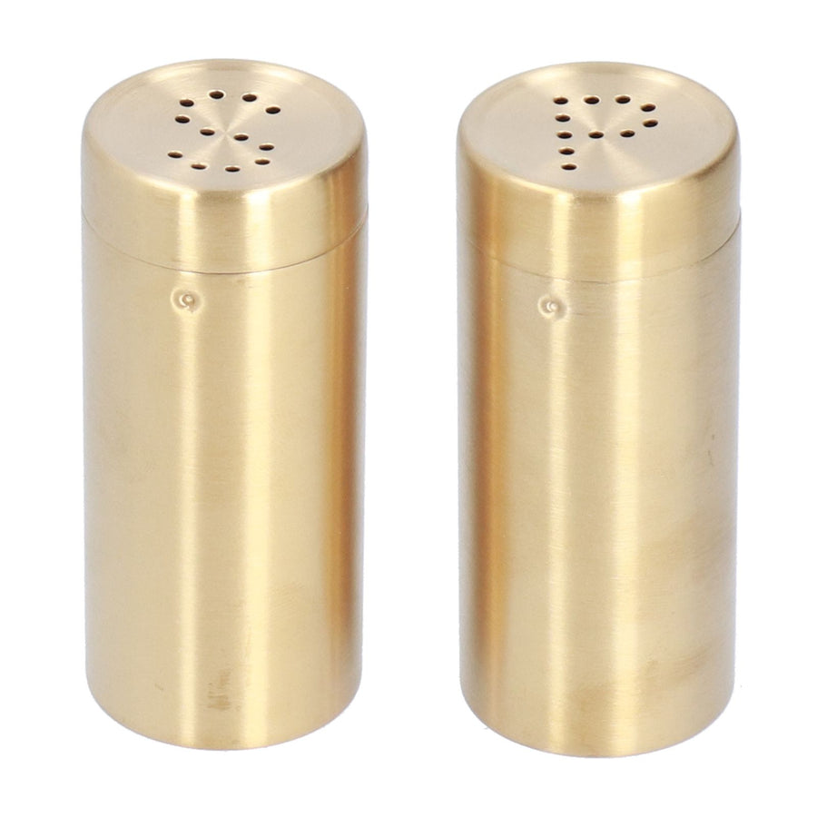 2pcs Spice Jar Stainless Steel Seasoning Bottle Salt and Pepper Shaker Kitchen ToolGolden
