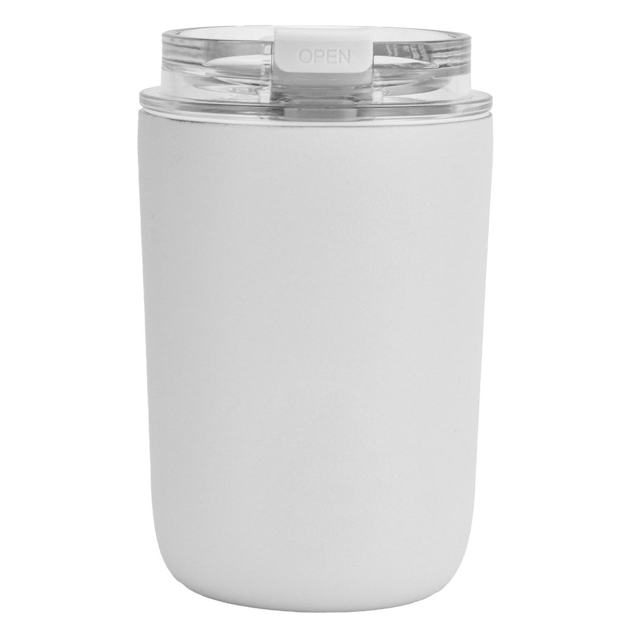 280ml Coffee Cup Household Portable Large Capacity Silicone Stainless Steel Vacuum Flask for Birthday GiftWhite