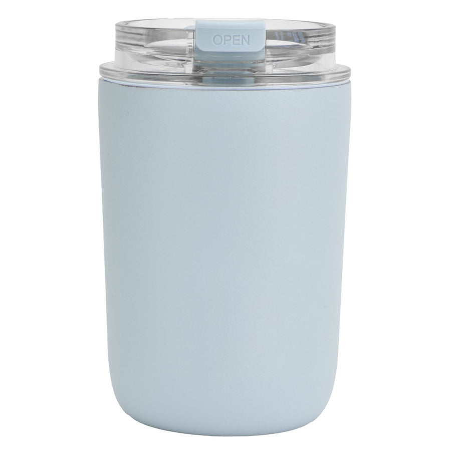 280ml Coffee Cup Household Portable Large Capacity Silicone Stainless Steel Vacuum Flask for Birthday GiftBlue