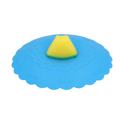 Silicone Lid Dustproof and Heat Resistant Hot and Cold Beverage Cup Cover for Kitchen HomeBlue