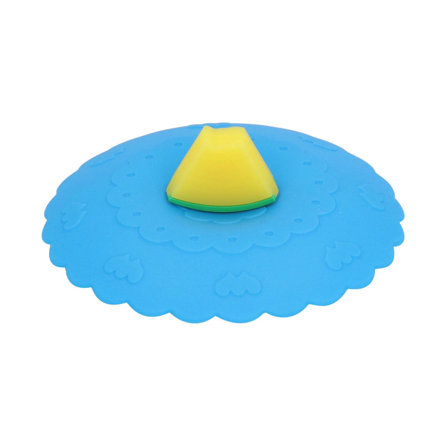 Silicone Lid Dustproof and Heat Resistant Hot and Cold Beverage Cup Cover for Kitchen HomeBlue