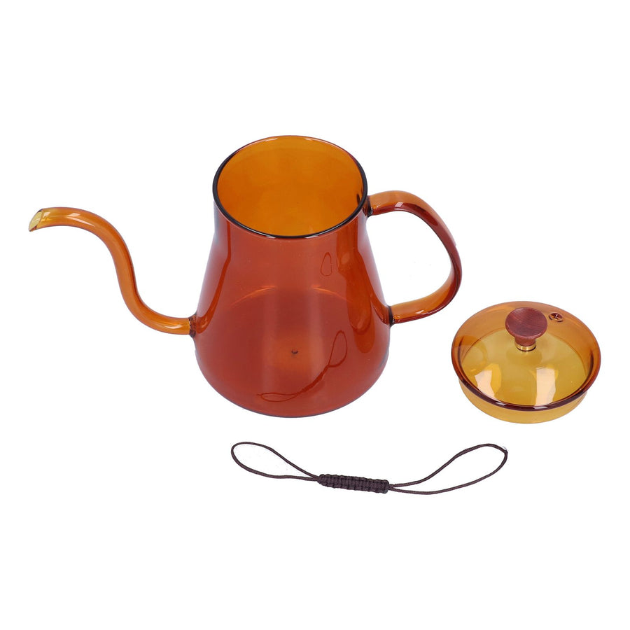 Coffee Kettle Glass Coffee Pot 600ML Coffee Drip Kettle Long Nozzle Kettle for Home KitchenCoffee