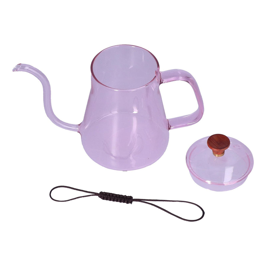 Long Spout Kettle Large Capacity Heat Resistant Easy to Clean Long Mouth Coffee PotPink