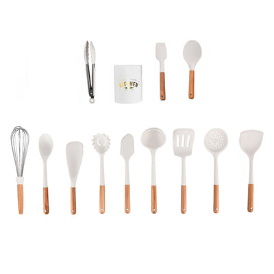 12Pcs Silicone Cooking Utensil Set White Nordic Minimalist Style NonStick Kitchenware Kit for Kitchen Gadgets
