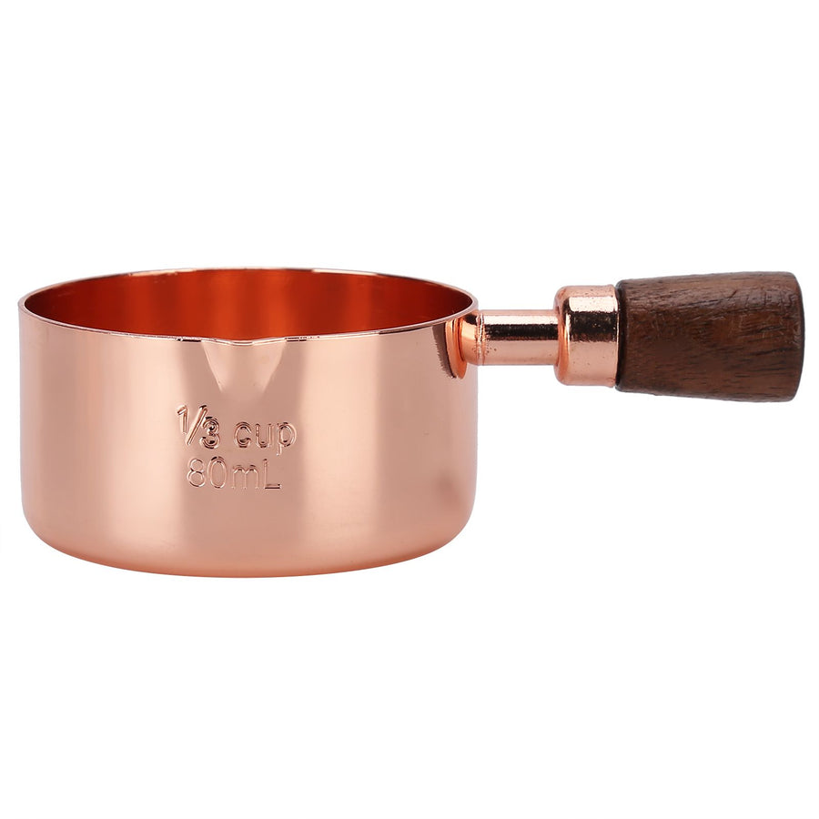 Sauce Pan Wooden Handle Rose Gold Stainless Steel Sauce Pot for Cooking Kitchen Ware1/3cup
