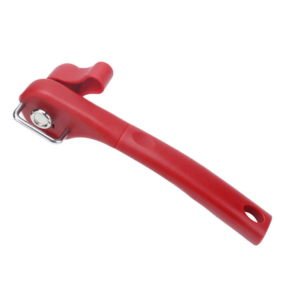 Manual Can Opener Stainless Steel Single Handle Side Open Safety Can Opener for Home CampingRed