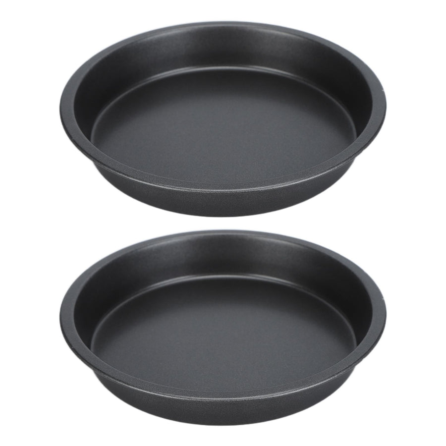 2Pcs Non Stick Pizza Pan Deep Thickened Carbon Steel Baking Pan for Kitchen Bakery6in