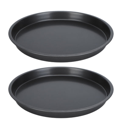 2Pcs Non Stick Pizza Pan Deep Thickened Carbon Steel Baking Pan for Kitchen Bakery12in